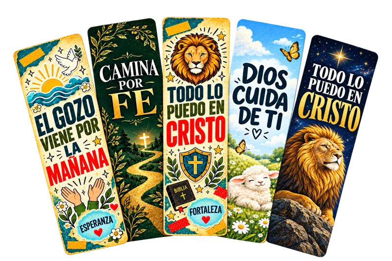 Separadores de libros cristianos ilustrados